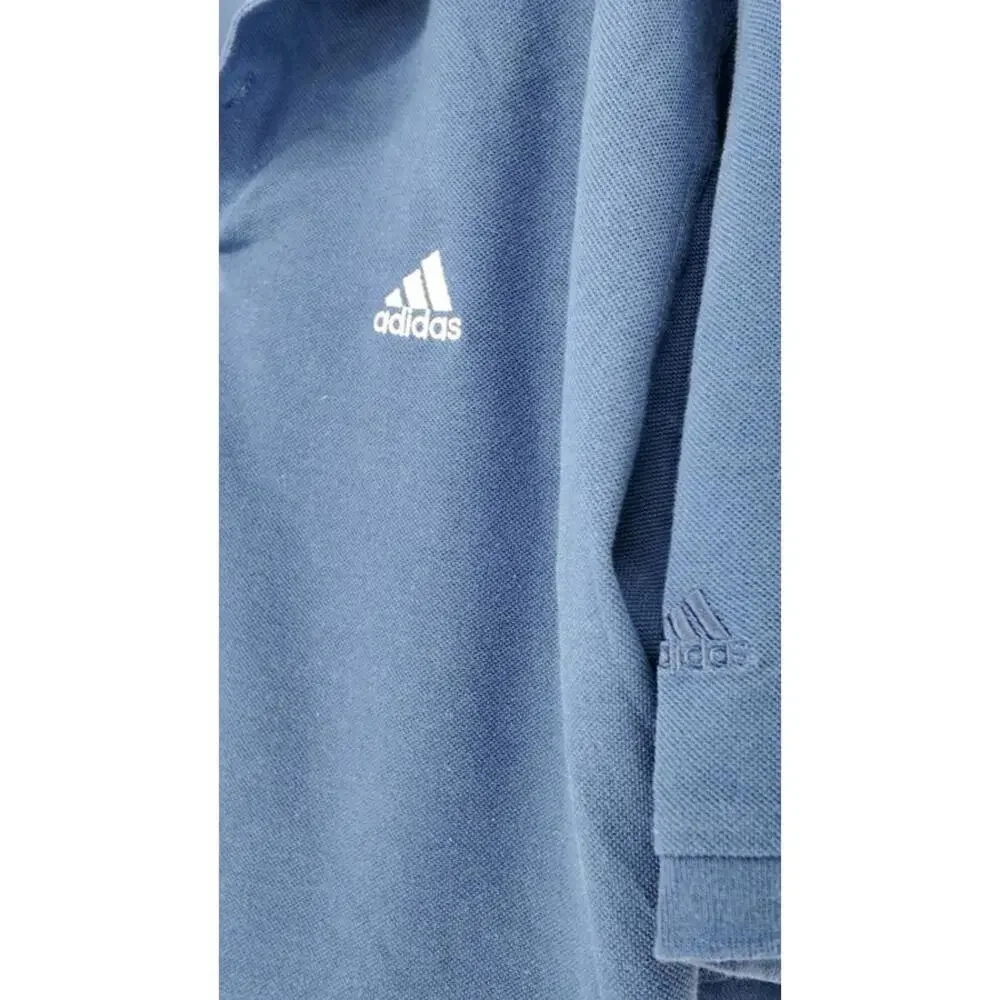 Adidas Men's Polo‎ Shirt Blue Size XLarge Cotton Breathable Athletic Casual
